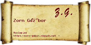 Zorn Gábor névjegykártya